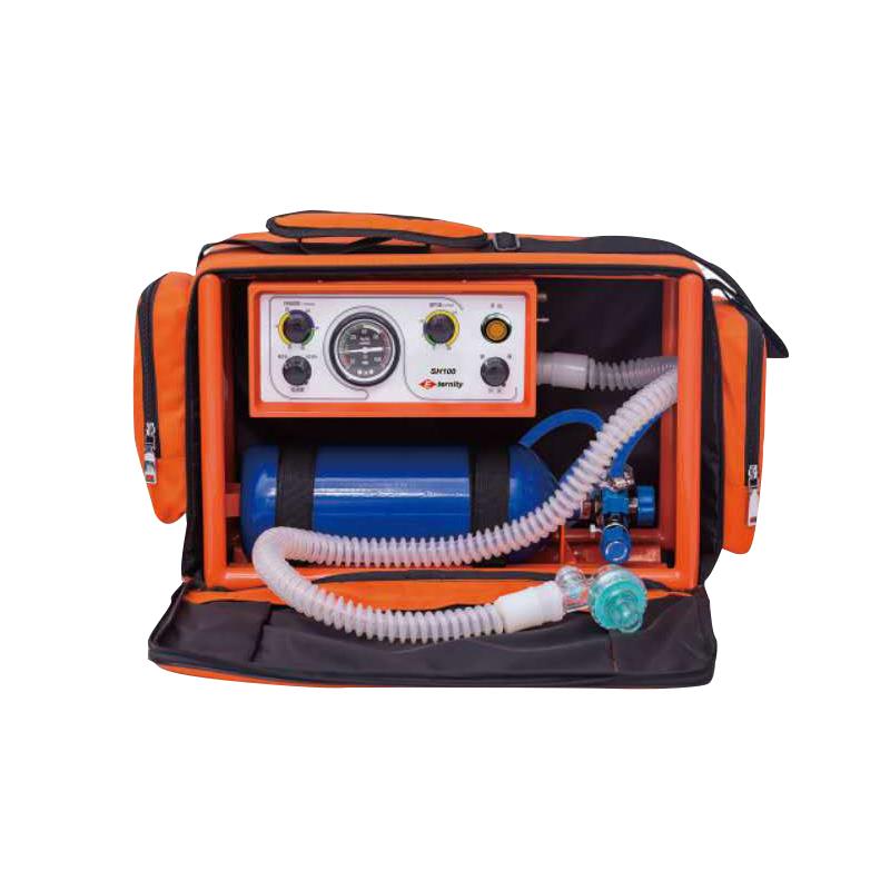 易世恒SH100便携式转运呼吸机用于救护车急救转运，方便、便携